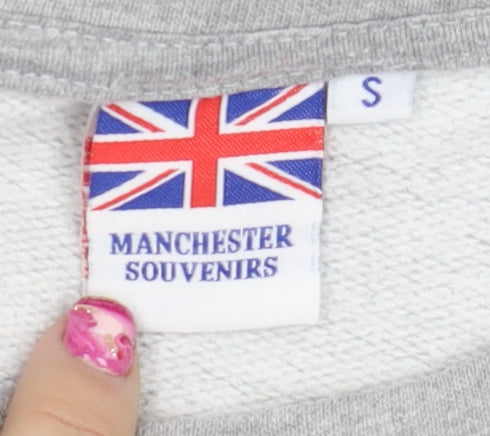 Manchester Souvenirs Grey Sweatshirt Men S Crew Neck Pullover Bee Logo