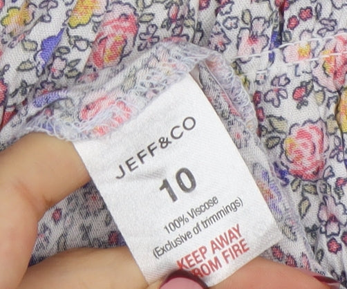 Jeff&Co Women’s Multicoloured Floral Fit & Flare Dress Size 10