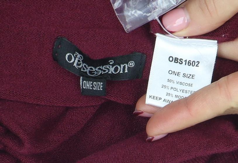 Obsessions Women's Red Roll Neck Knit Jumper One Size