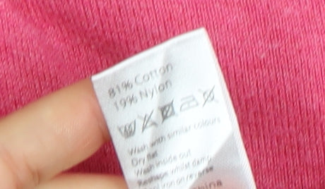 John Lewis Womens Pink V-Neck Cotton Blend Jumper Size 12