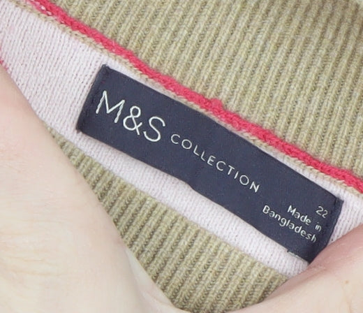 Marks & Spencer Women’s Multicoloured Geometric Mock Neck Jumper Size 22