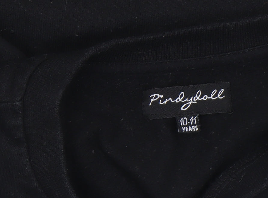 Pindydoll Girls Black Logo Pullover Sweatshirt 10-11 Years