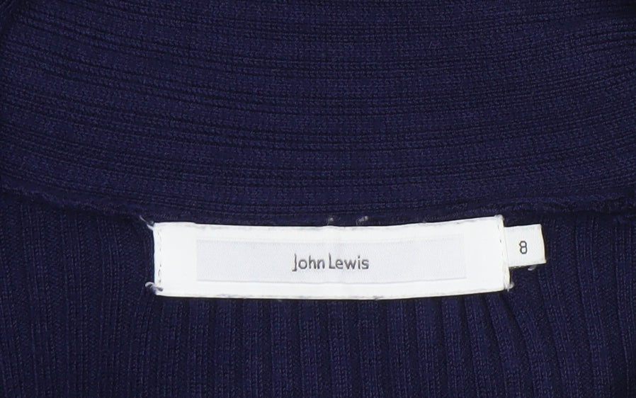 John Lewis Women's Blue Long Sleeve Knit Cardigan Size 8