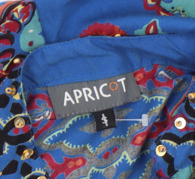 Apricot Women's Blue Bohemian Tunic Blouse S Viscose