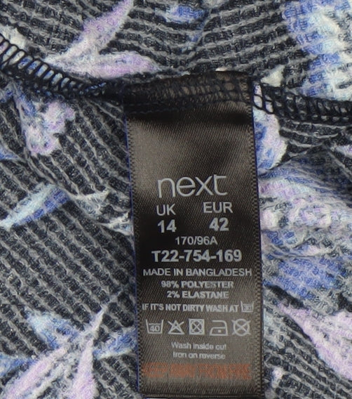 Next Women's Blue Floral Long Sleeve Tunic Blouse Size 14
