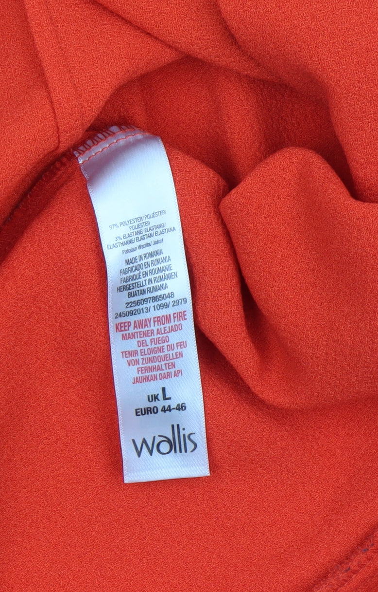 Wallis Women Red Shawl Collar Open Front Blazer Jacket L