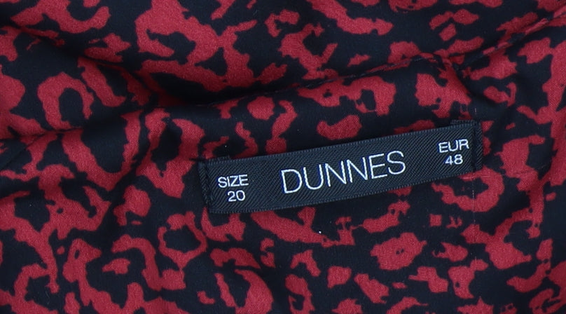 Dunnes Women Red Animal Print Button Front Shirt Dress Size 20