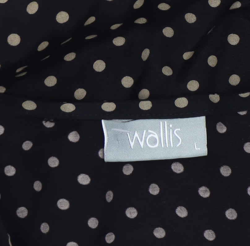 Wallis Women Black Polka Dot Open Front Lightweight Jacket L
