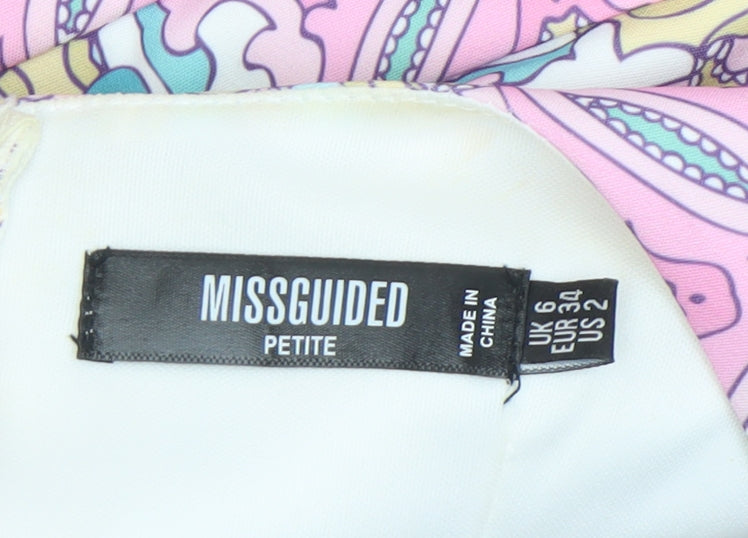 Missguided Petite Women’s Multicoloured Size 6 Bodycon Short Dress