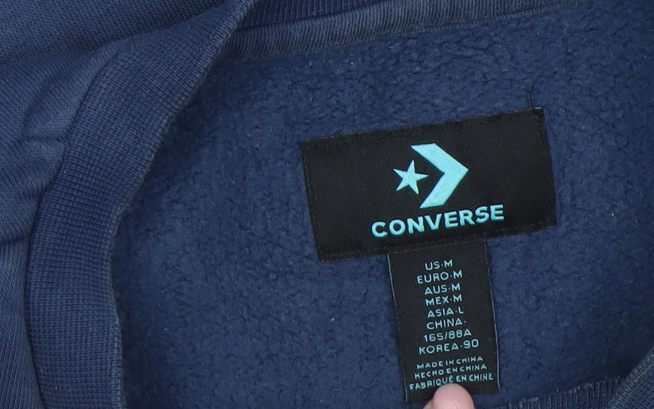 Converse Boys Blue Crew Neck Pullover Fleece Sweatshirt Size M