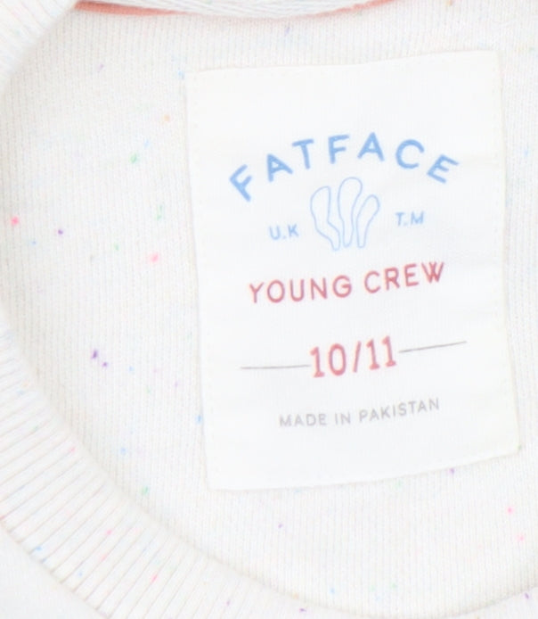 Fat Face Girls Ivory Butterfly Print Pullover Sweatshirt 10-11 Years