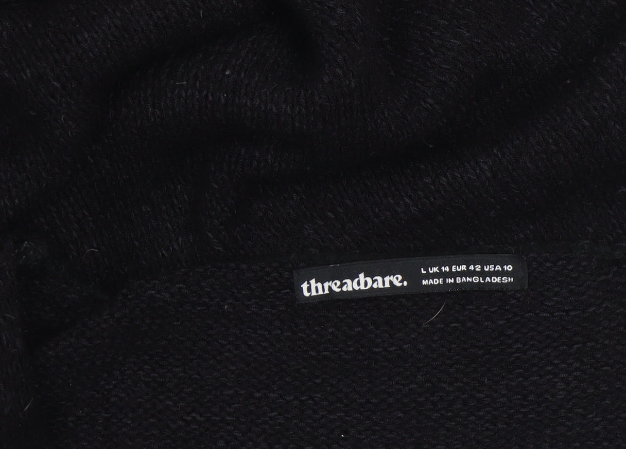 Threadbare Women’s Black Sleeveless Knit Midi Bodycon Dress Size 14