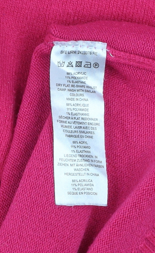 French Connection Women's Pink Mock Neck Long Sleeve Pullover Jumper Size M