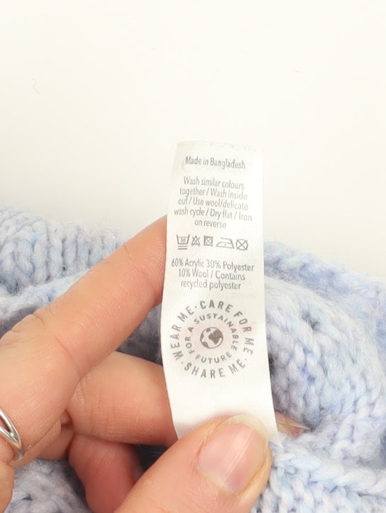 George Women's Blue V-Neck Knit Cardigan Size S (8-10)