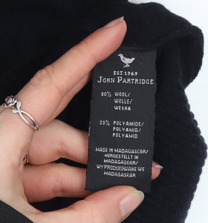 John Partridge Men’s Black Wool Zip Jacket Size L Classic Knit