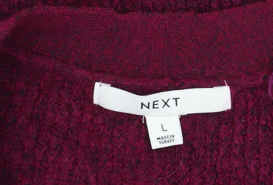 Next Women Red V-Neck Henley Knit Jumper Size L