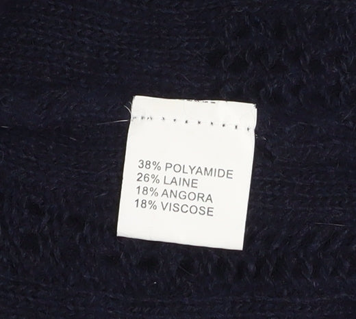 maElla Women Black Knit A-Line Dress S 3/4 Sleeve Button Classic Winter