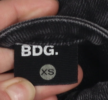 BDG Womens Black Distressed Denim Jacket XS Grunge Style