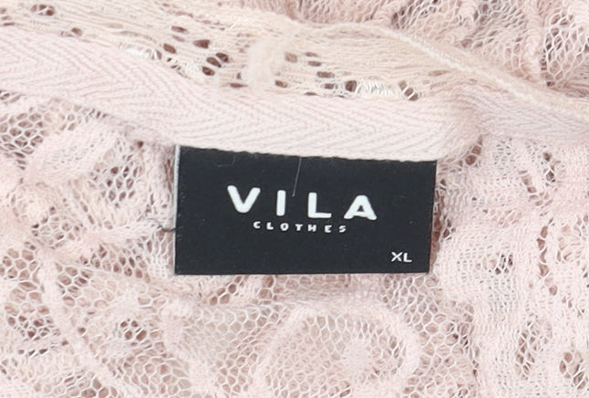 Vila Women’s Beige Lace Sleeveless Camisole Top XL