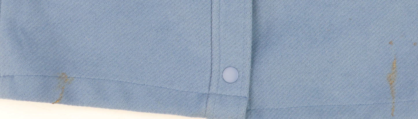 Marks & Spencer Women’s Blue Long Overcoat XS Fleece Button Detail