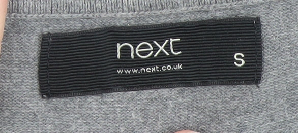 Next Men Grey V-Neck Cotton Cashmere Jumper Size S