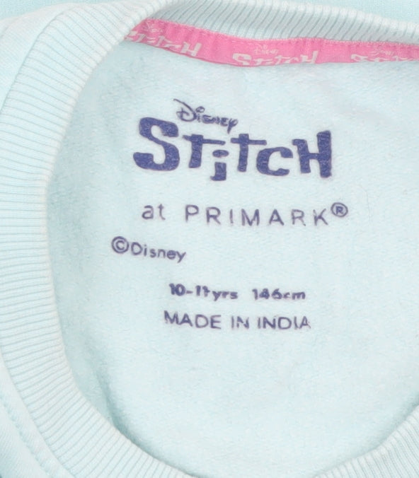Disney Stitch Girls Blue Christmas Pullover Sweatshirt 10-11 Years Primark