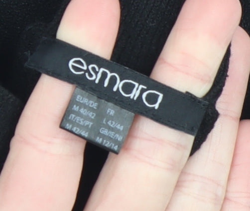 Esmara Women's Black Mock Neck Long Sleeve Knit Jumper Size 14