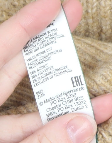 Marks & Spencer Women’s Beige Acrylic Knit Crew Neck Jumper M