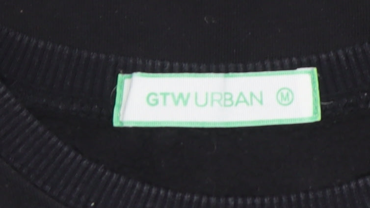 GTW Urban Women's Black Ruffle Hem Pullover Sweatshirt Size M