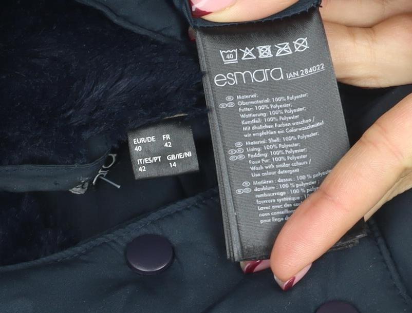 Esmarca Women’s Blue Hooded Puffer Coat Size 14 Long Winter Jacket