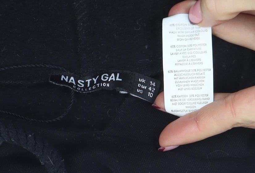Nasty Gal Women’s Black Size 14 Pullover Hoodie Cotton Blend