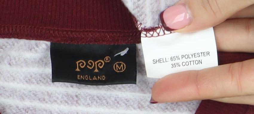 POPO England Women’s Burgundy White Striped Cotton Blend Sweatshirt M