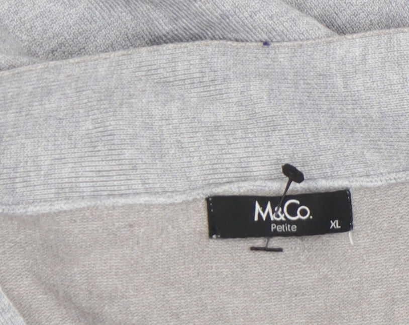 M&Co Women’s Petite Grey Viscose Knit Open Cardigan XL