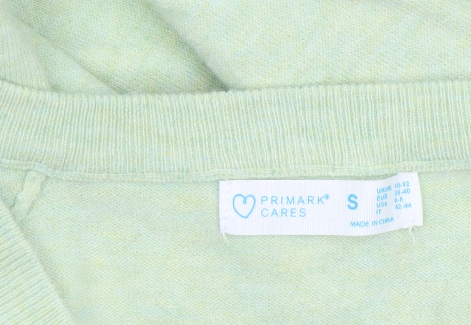 Primark Women Green V-Neck Pullover Knit Jumper Size S