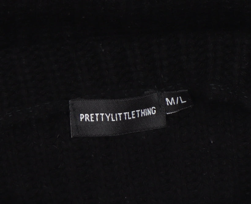 PrettyLittleThing Womens Black High Neck Knit Jumper Size M