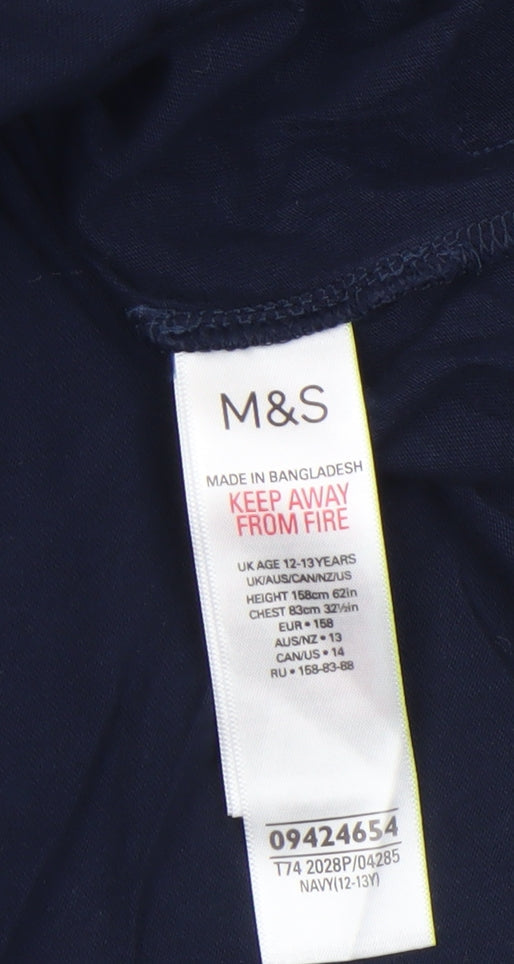 Marks & Spencer Girls Blue Harry Potter Long Sleeve Pullover T-Shirt 12-13 Years