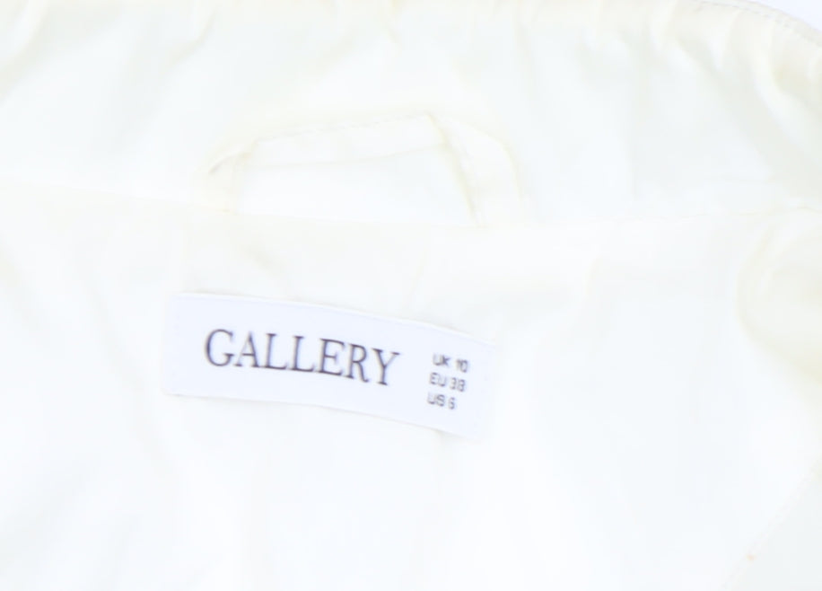 Gallery Women Ivory Quilted Lightweight Jacket UK 10 Zip Pockets