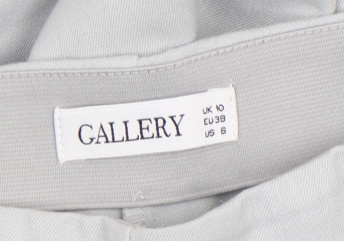 Gallery Women’s Grey Slim Fit Stretch Zip Trousers Size 10