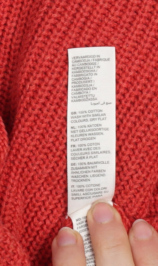 FatFace Women's Red Cotton Knit Crew Neck Jumper Size 8
