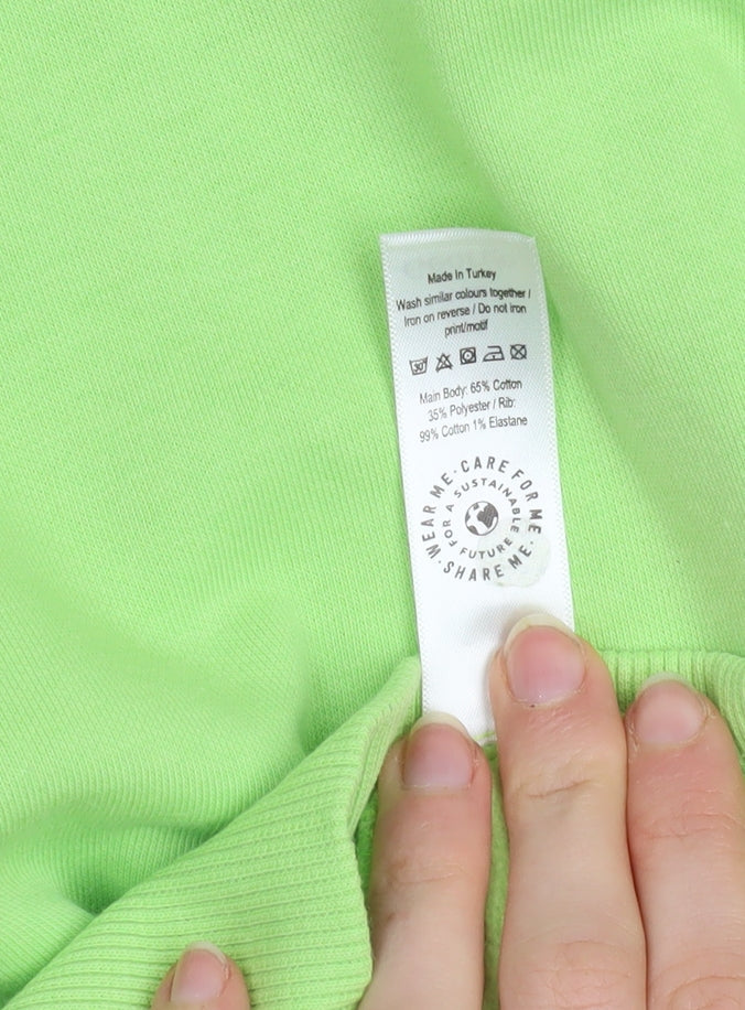 George Women's Green 'Don't Hate Meditate' Pullover Sweatshirt Size M 12-14