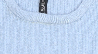 Blue Steel Women’s Blue Cropped Knit Tie-Front T-Shirt Size M