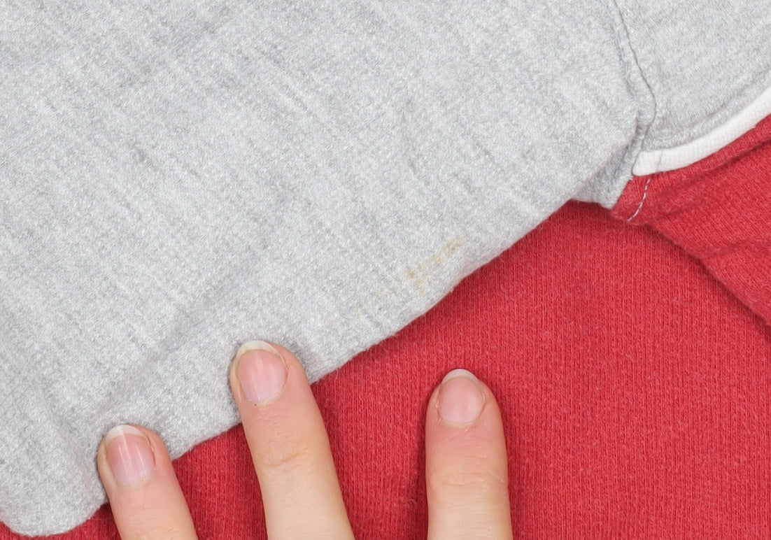 Pull&Bear Women Grey Red Colourblock Sweatshirt Size S