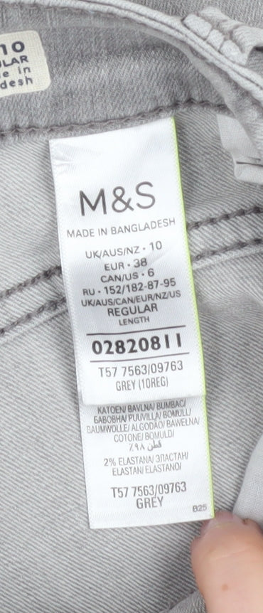 Marks & Spencer Women’s Grey Distressed Skinny Jeans Size 10 Regular