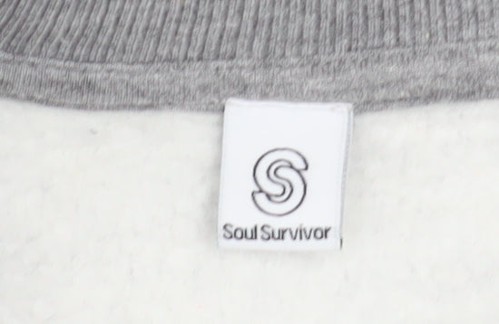Soul Survivor Men's Grey Large Pullover Sweatshirt with Logo Print