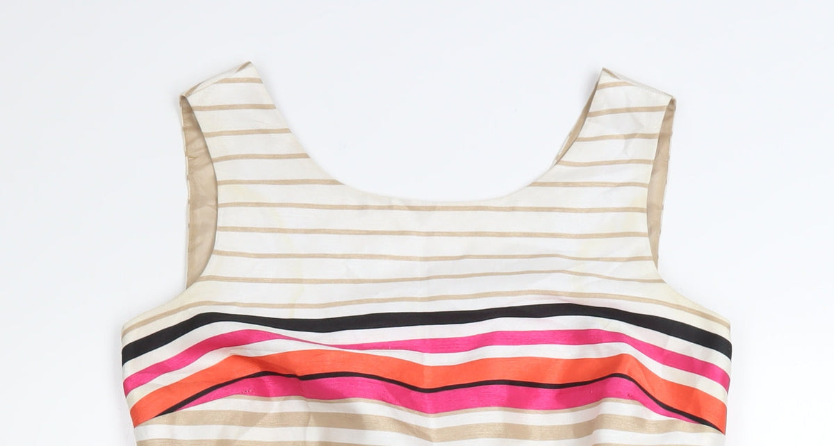 Monsoon Women’s Multicoloured Striped Sheath Dress Size 10