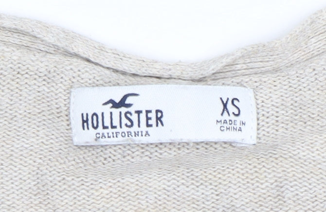 Hollister Women’s Beige V-Neck Button Cardigan XS