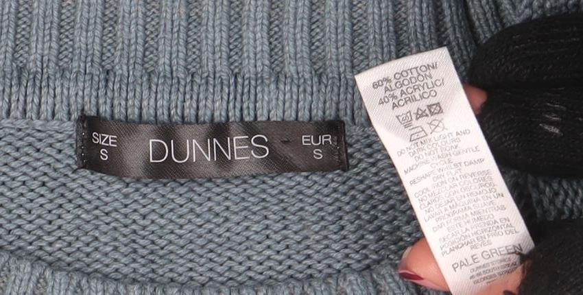 Dunnes Women Pale Green Blue Cotton Knit Crew Neck Jumper Size S