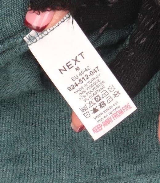 NEXT Women Green V-Neck 3/4 Sleeve Lightweight Pullover Jumper M
