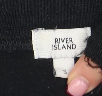 River Island Womens Black S Pullover Sweatshirt with Logo