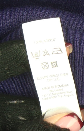 BHS Women’s Purple Crew Neck Acrylic Knit Pullover Jumper Size 14-16